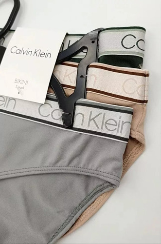 Calvin Klein Set 3 Calzon Bikini Stretch Mujer Original