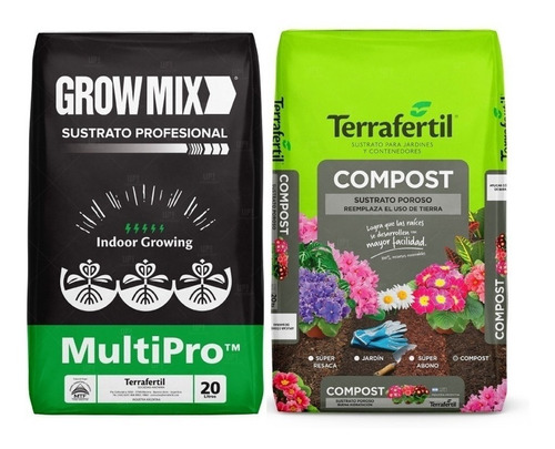 Sustrato Growmix Terrafertil Multipro 20lt Compost 20lt Grow