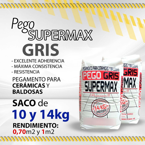 Pego Supermax Gris Saco De 10kg (10281) Y De 14kg (10282)