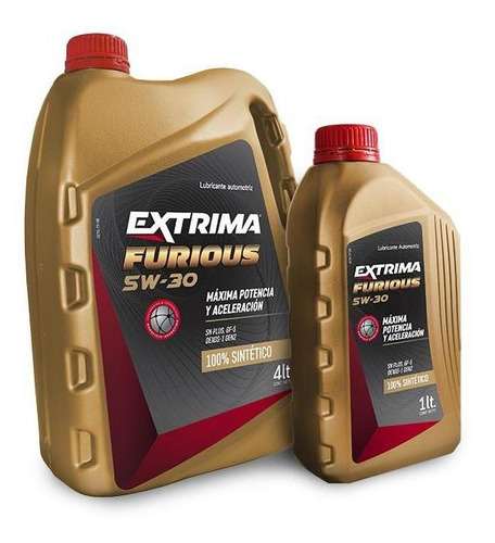 Imagen 2 de 4 de Lubricante 100% Sintético Extrima Furious 5w30 4lts.