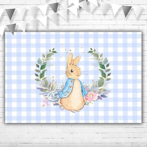 Fondo Pascua Peter Rabbit 5 X 3  Color Azul Claro Cartel