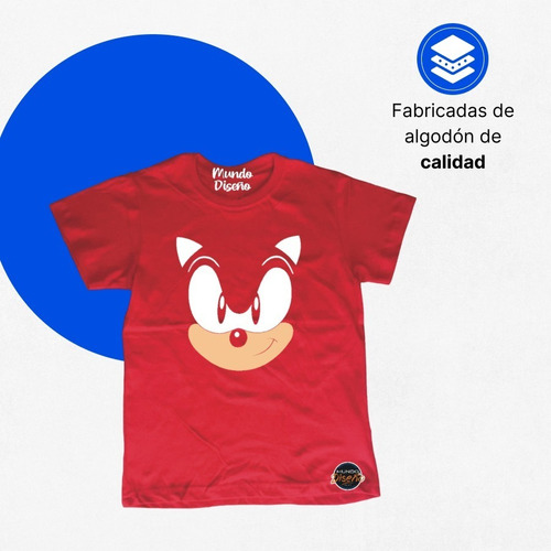 Polera De Niño 100% Algodón Sonic Rostro