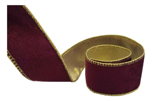 Fita Aramada Vermelho E Ouro 6,3cm X 9,14m - 01 Uni - Rizzo