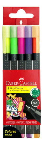 Fibras Faber-castell Trazo Fino Varios Colores X5 Unidades