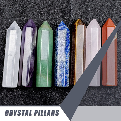 Pilares Hexagonales De Siete Chakras Con Forma De Prisma De