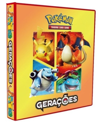 Pasta Álbum Tipo Fichário Pokémon + 30 Folhas Yes