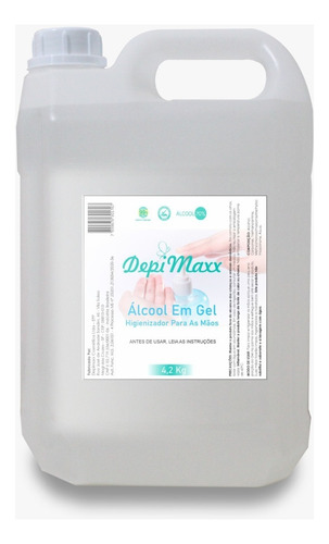 Álcool Gel 70% 4,2kg (5 Litros) Depimaxx - Direto Da Fábrica
