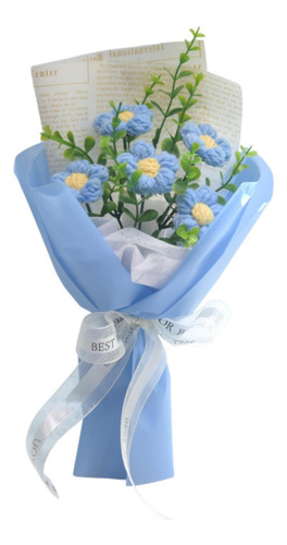 Ramo De Flores De Crochet Flowet Bouquet De Punto De Azul