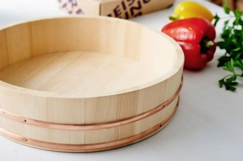 Hanguiri 32 Cm Bacia Madeira Para Arroz + Espátula 30 Cm