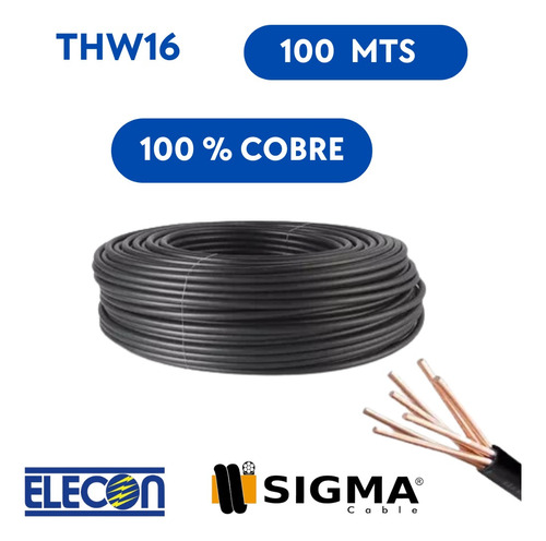 Cable Electrico Elecon Tf 16 Awg 100mts 100% Cobre 7 Hilos