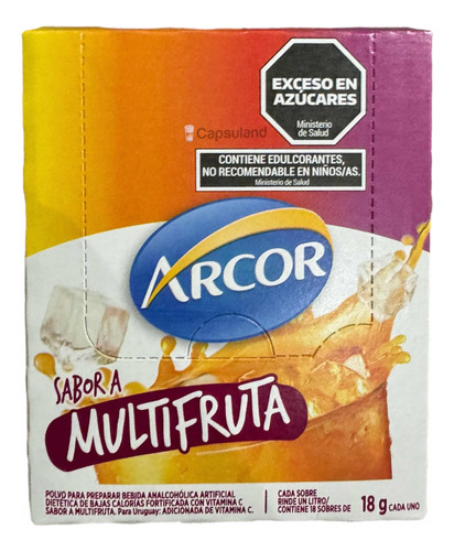 Oferta! Jugo En Polvo Arcor Sabor Multifruta Caja X18 Sobres