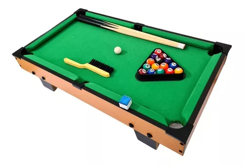 Jogo mesa mini bilhar sinuca snooker 69 x 36 x 19cm completo