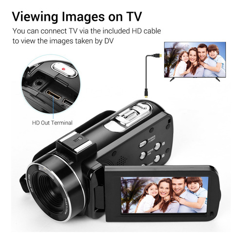 Cámara De Video Digital Profesional Andoer 4k Handheld Dv Cm