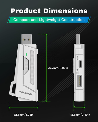 Adaptador De Teclado Y Mouse Aimzenix Para Pc, Adaptador Con