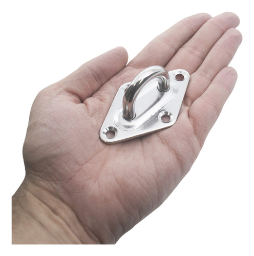 Olhal Aço Inox Suporte Base Losango Barco Ø8mm Cap 400kg