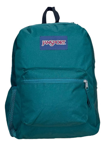 Mochila Backpac Escolar Jansport Cross Town Reforzada Deep J Verde Oscuro Liso