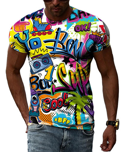 Axl Camiseta Colorida Con Estampado 3d En Estilo Informal