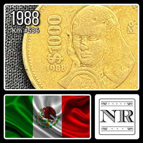 México - 1000 Pesos - Año 1988 - Km #536 - Juana Inés Cruz