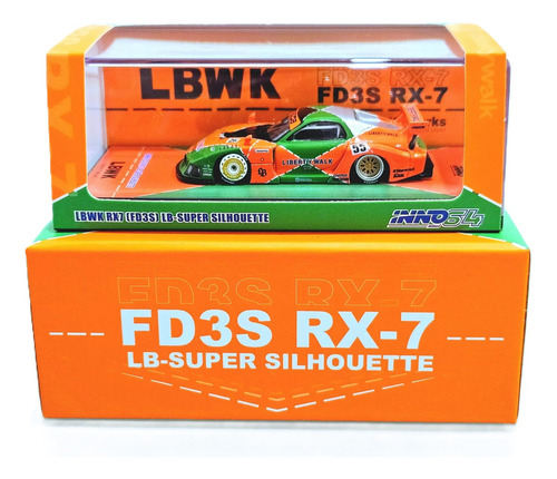 Inno64 Lbwk Mazda Rx7 Lb-super Silhouette Malaysia Expo 2024 Color Naranja