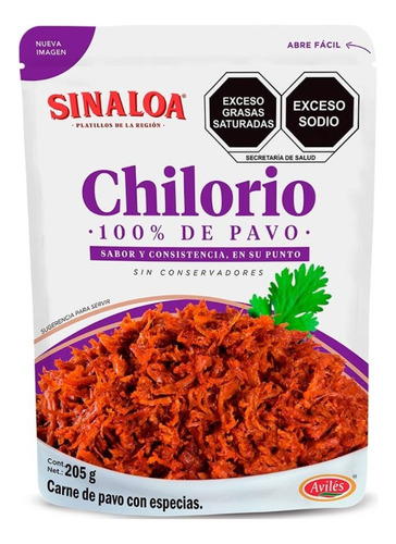 Guisado Chilorio Sinaloa 100% De Pavo Con Especias 205 G