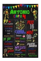 Comprar Kit Imprimible Pizarra Tortugas Ninjas Con Textos Editables