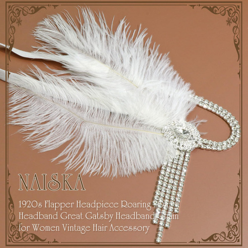 Naiska 1920 - Diadema De Plumas Con Forma De Flapper Para Mu