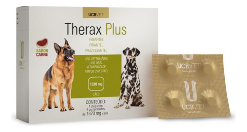 Therax Plus 1320mg Vermífugo C/ 4 Comprimidos