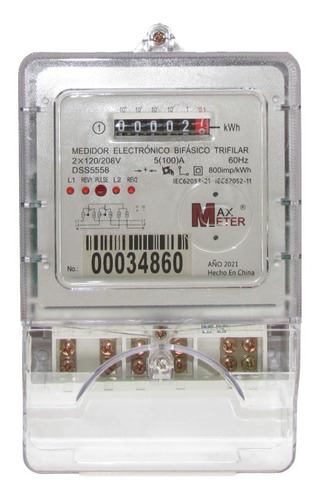 Imagen 1 de 1 de Medidor Bifasico 2x220v Trifilar Contador Energía Eléctrica