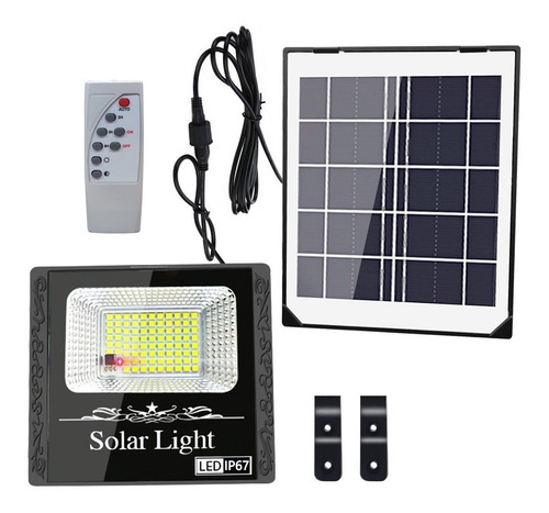 Imagen 1 de 10 de Lampara Solar 45w Detector De Movimiento 85 Super Leds