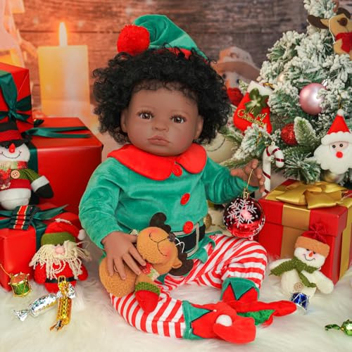 Babeside Muñecas De Bebé De Renacimiento De Navidad Negro -