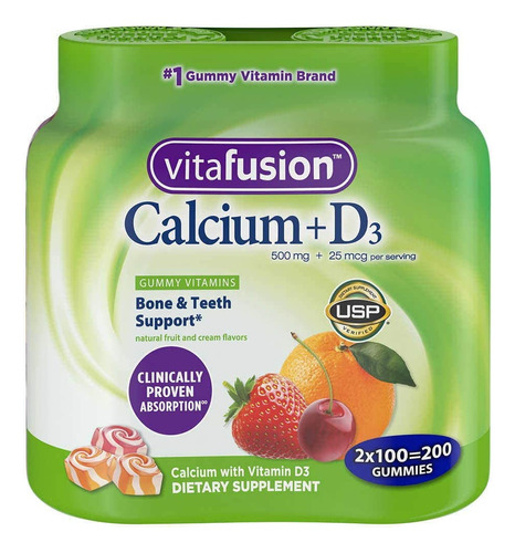 Vitafusion Suplemento De Calcio Gomosas Vitaminas, 200ct