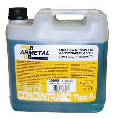 Liquido Anticongelante Armetal 5 Litros Azul Permanente