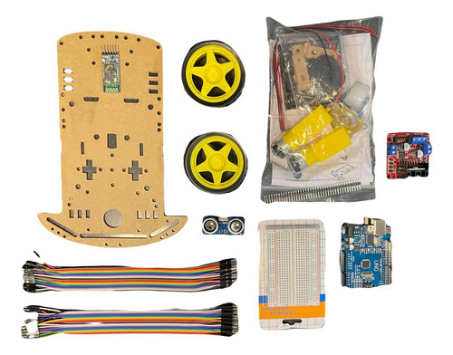 Paq Para Duinar Chasis Carro Robot Bluetooth Protoboard Pue