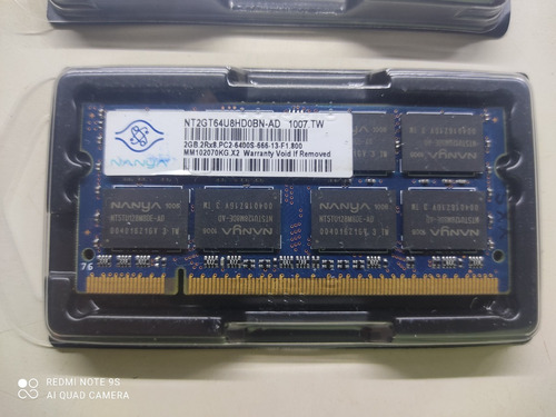 Memoria Ram  Ddr2 2gb Bus 6400s Sodimm Para Laptop Nanya