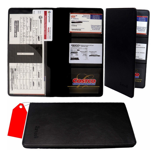 Zzteck Car Registration And Insurance Holder Pu Leather Vehi