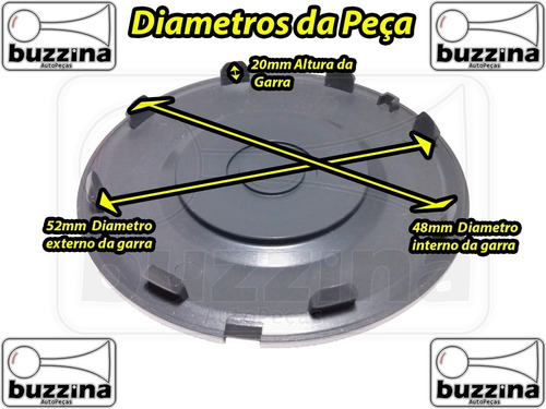 Imagem 5 de 6 de Kit 4 Calota Roda Miolo Fiat Stilo Schumacher Garra Lateral
