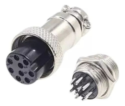 Par De Conector Circular Gx16 Mike - 9 Vias