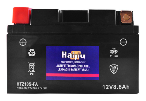 Batería Moto Haijiu Htz10s-fa Agm  Gel Libre Mantenimiento