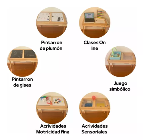 Mesa Sensorial Multifuncional Montessori Con Portarollo