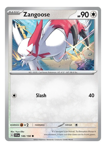 Carta Pokemon Zangoose Original Expansion Scarlet&violet Tcg