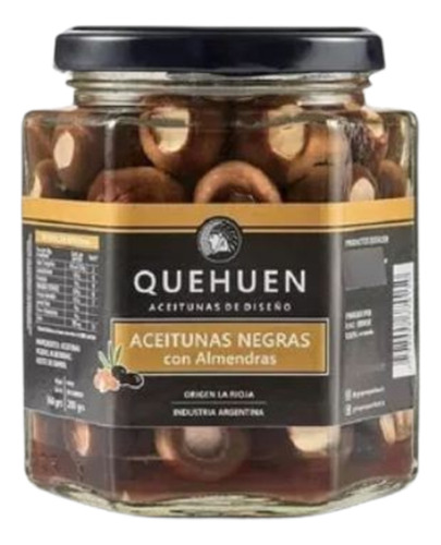 Aceitunas Negras Con Almendras - Quehuen (x 360g)