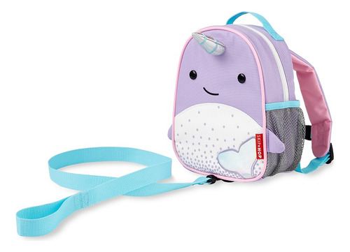 Mochila Mini Infantil Skip Hop C/ Alça Zoo Cor Lilás Desenho Do Tecido Baleia