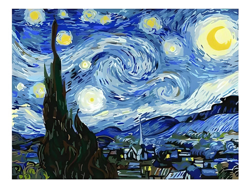 Pintura Numeros Noche Estrellada Van Gogh Pinta Cuadro 40x50