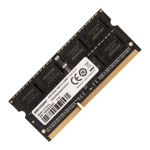 Memoria Ram Ddr3 4 Gb 1600 Mhz Sodimm 1.35v Cl11  204 Pines