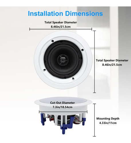 Ceiling Speakers Herdio 5.25'' 150w 8 Ohms Passive Wired X4