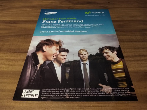 (pd761) Publicidad Franz Ferdinand Planetario * 2013