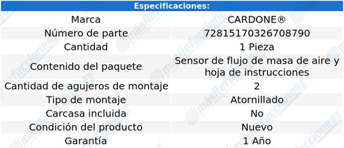 Sensor Maf Toyota Highlander De 2014 A 2016 Cardone