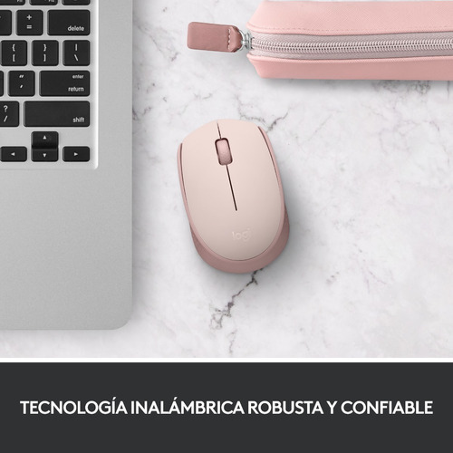 Mouse Óptico Inalámbrico Usb Logitech M170 Pequeño Rosa