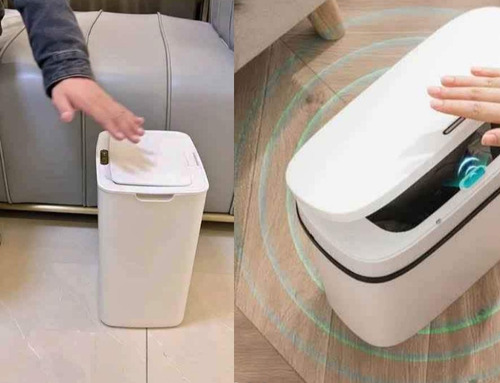 Tacho De Basura Smart A Pilas Blanco Envío Gratis