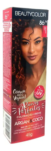 Tinta Para Cabelo Beautycolor Permanente Individual Tom 86.74 Ruivo Caramelo